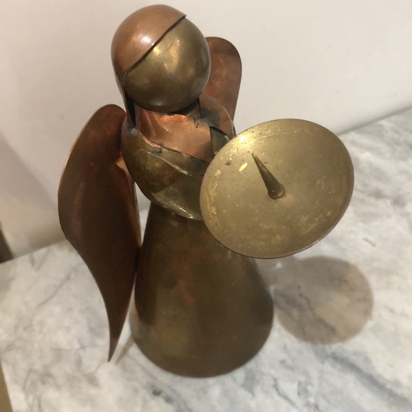 Copper and brass, bronze vintage candleholder angel - Picture 6 of 8